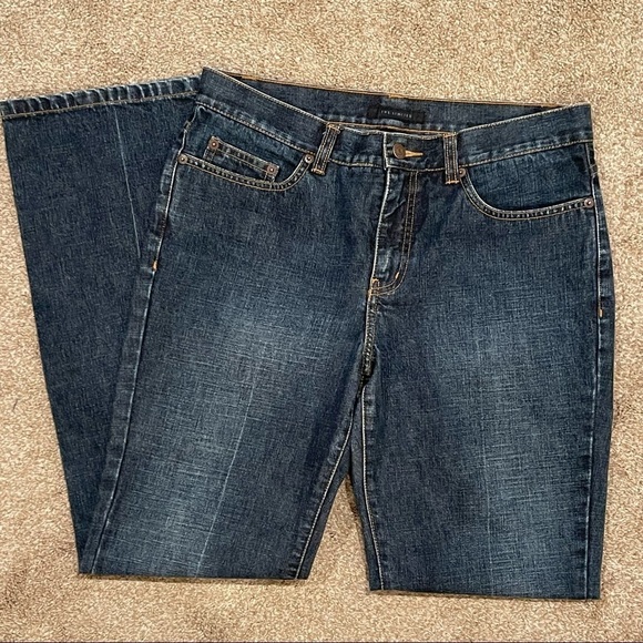 The Limited Denim - The Limited Dark Wash Denim Jeans w/ Perm Crease Straight Leg Classic Fit